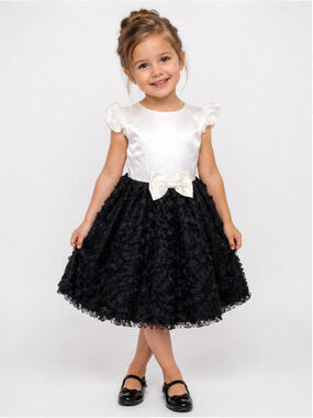 Purple Rose Baby Girl Satin Bodice Floral Skirt Dress – Size 4T